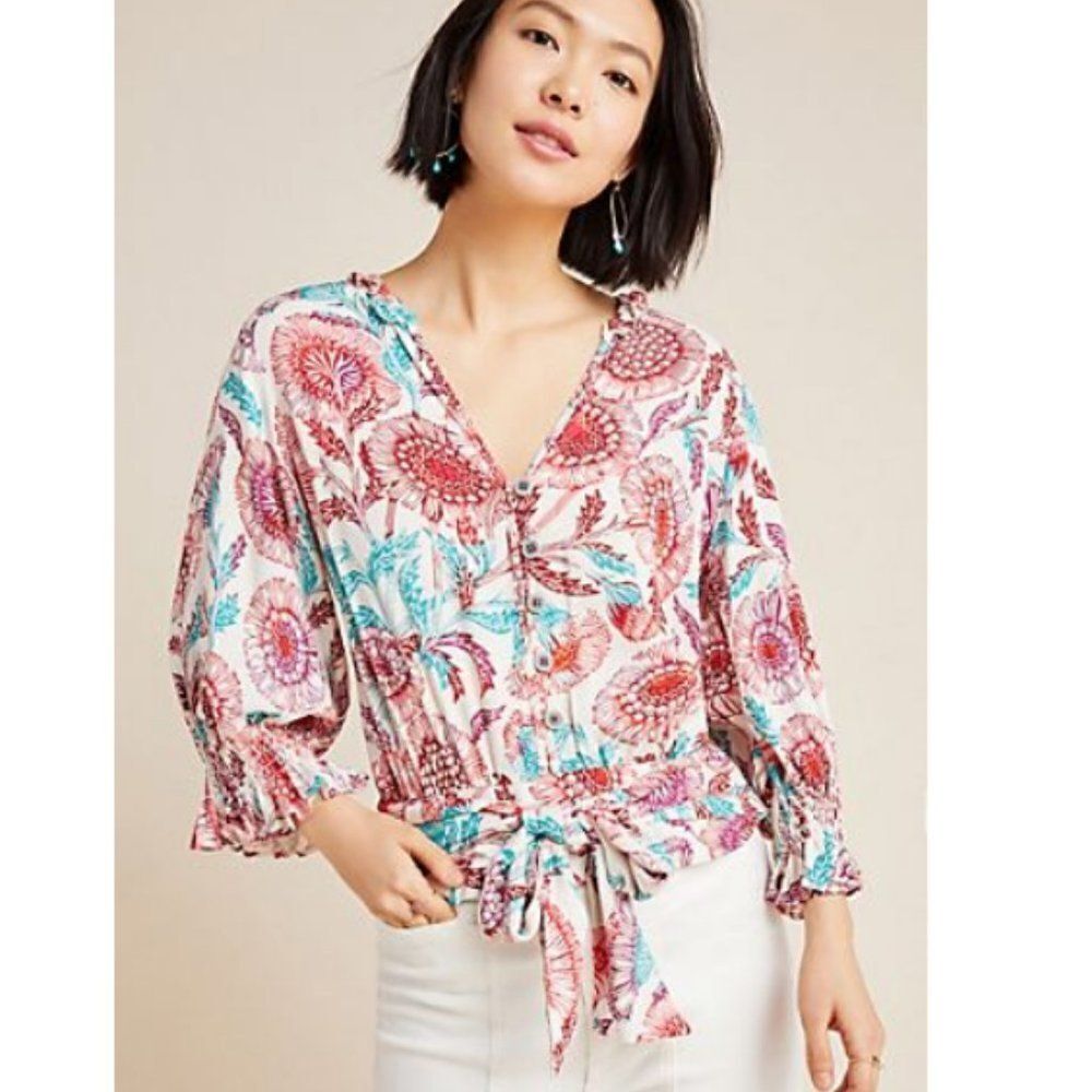 Anthropologie Tugboat Saraya Floral Blouse - Picture 1 of 15